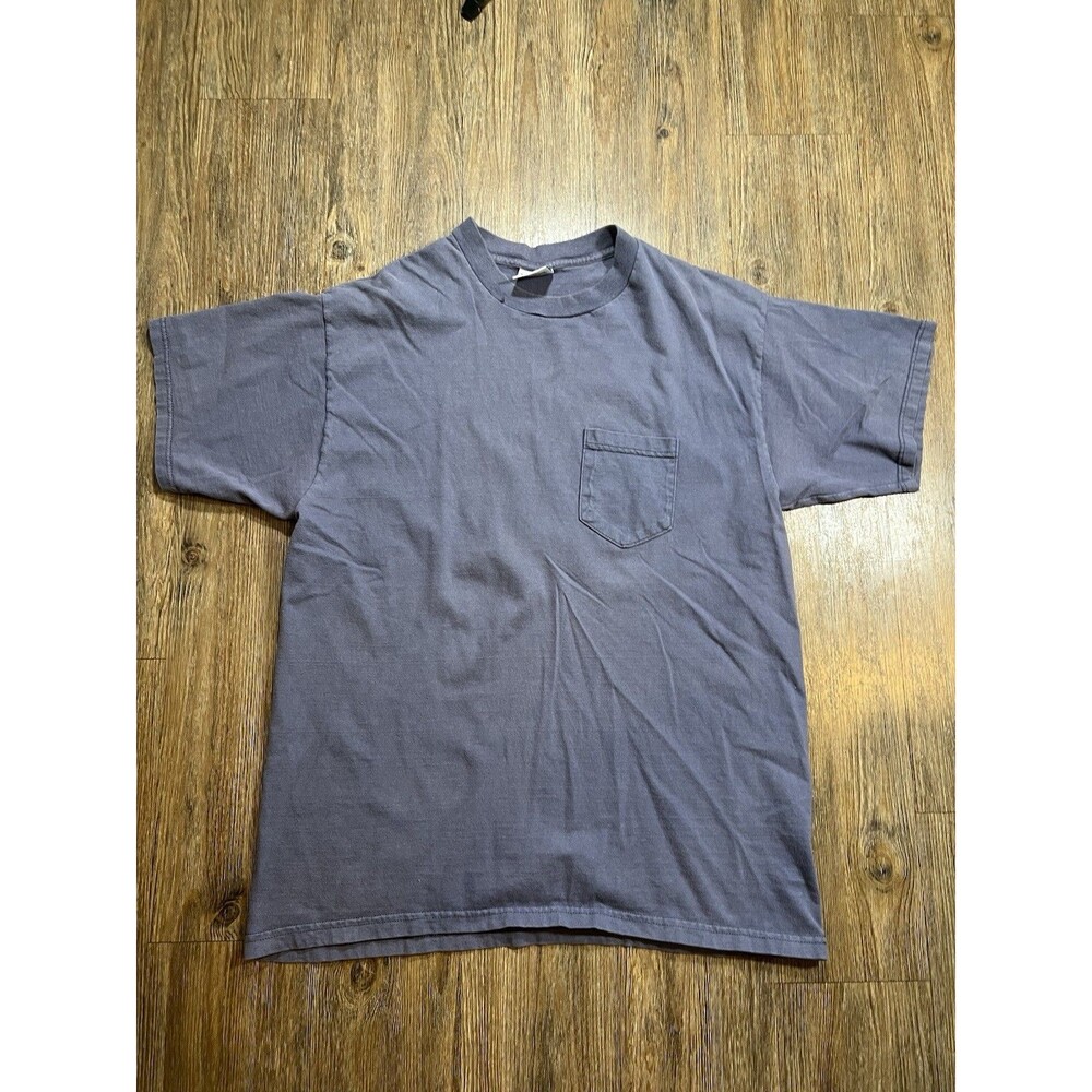 Vintage 1990s Key Elements Blue Knit Loose Fit Made in USA L Shirt
